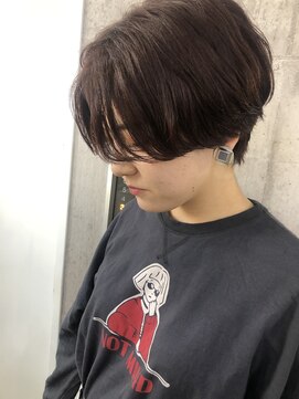 ベルベットヘア 千早店(Velvet hair) ハンサムショート×ダークレッド