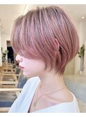 【Say.福岡】ショートボブ×前髪なし×サイドバング×ブリーチ