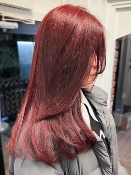 ラレイ ハラジュク(Lalei harajuku) 【白石】ブリーチなし赤髪暖色チェリーレッド原宿レイヤー