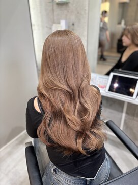 ブラウンベージュ/ブリーチ1回～/透明感カラー