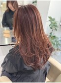 韓国レイヤーカット暖色系カラーハッシュカット艶髪30代40代