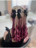 編みカチュハーフツイン☆