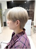 韓国ショートマッシュ×ミルクティーベージュ