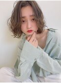 小顔オリーブカラー甘辛ミックスボブ