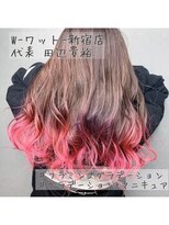 ワット 原宿店(W)&nbsp;【W-ワット-原宿店 】フラミンゴグラデーション♪