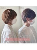 大人綺麗な小顔襟足スッキリショートボブ　30代40代50代 