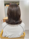 大人可愛いナチュラルな外ハネボブ×重ためボブ×ブラウンカラー