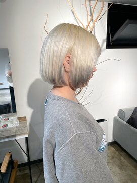 ザ オーダー(THE ORDER) ホワイトシルバー/毛先グレー/裾カラー/ケアブリーチ/ボブ