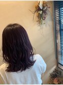 パープルカラー髪質改善縮毛矯正/髪質改善/韓国風/韓国ヘア