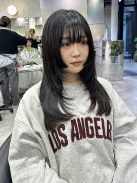 シティ(CITY) 姫カット ブルーブラック 韓国ヘア レイヤーカット