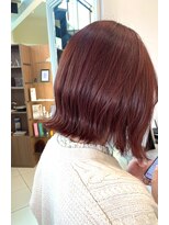 リコ ヘアアンドリラクゼーション(LICO HAIR&RELAXATION) LICO レッドカラー 切りっぱなし ボブ