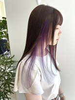 イト(ito.)&nbsp;イヤリングカラーパープル_レイヤーカット_ブルーグレージュ