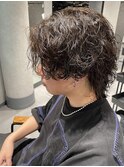 NEXTNEO【櫻田】センターパートウルフ　波巻きスパイラルパーマ