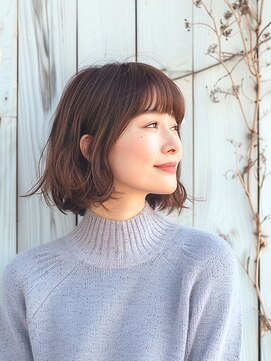 フレア 心 武庫之荘(flare) ★前髪イメチェンこなれミディレイヤーボブルフネビージュ小顔