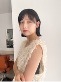 ミニウルフ　卵型　黒髪　レイヤー