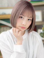 カバーヘア ブリス 大宮西口(COVER HAIR bliss) 小顔ミルクティーピンク切りっぱなしボブディA1大宮10代20代30代