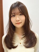 ハッチ(HACCH)&nbsp;韓国風レイヤーカットブリーチダブルカラー前髪