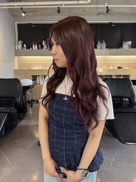 エマノン(EMANON) 福岡天神 ブリーチなしカラー ワインレッド 20代 30代 40代