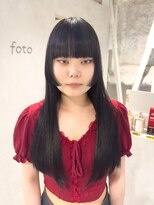 フォト 新宿(foto)&nbsp;縮毛矯正/ロング/髪質改善/ダークブルー/姫カット/黒髪/新宿