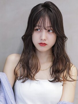 ステラバイケンジ(STELLA by KENJE) 韓国風レイヤーカット艶カラーローズブラウン前髪カット