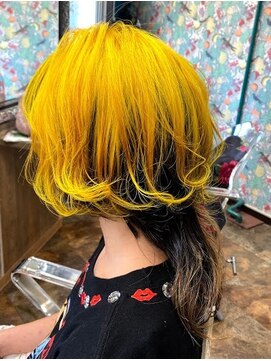 イエローツートンカラー L ロコマーケット 下北沢店 Hair Meke Deco Tokyo のヘアカタログ ホットペッパービューティー