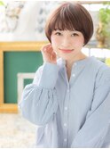 ピンクブラウン艶カラー小顔前下がりショートb浦和20代30代40代