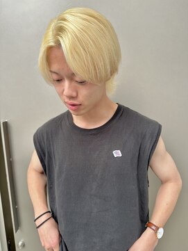 ヘアー アイス カンナ(HAIR ICI Canna) 抜きっぱなしブリーチハイトーンウルフカットブロンド【清水】