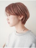 マッシュショート/シースルーバング/ピンクベージュ/池袋