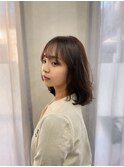 美髪海外風無造作ミディアムヘア