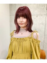サクラ オモテサンドウ(SAKURA)&nbsp;ミディアムレイヤーカット　フェイスレイヤー　ピンクカラー