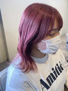 アリスバイブランニューリブ 難波店(ALICE by Brandnew×LIV) 難波美容室 人気ピンク!ローズピンクカラー ブリーチカラー
