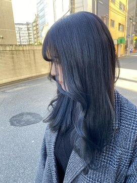 ヘアーデザイン ジェルム(Hair Design germe) ブリーチなしブルーブラック　#HIYORI#