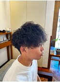 ベリーショート/ダークアッシュ/ニュアンスパーマ/韓国マッシュ