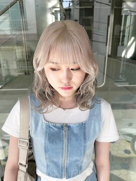 ヲタク(wotaku.) ミルクティーシルバーハイトーンダブルカラーケアブリーチ前髪