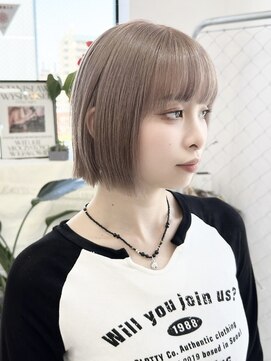 リル ラウム 原宿(LiL Raum) ボブ/ミルクティー/原宿ブリーチ/ダブルカラー/レイヤーカット