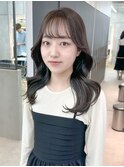 メルティカラー似合わせカットウェーブミディアムレイヤーカット