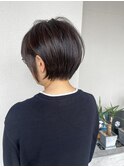 丸みショート/暗髪ショート/ショートボブ