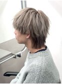 スペインカールスパイキーショートブルーブラックフェザーパーマ
