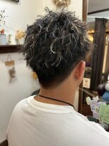 美容室 メザミー MESAMIES メンズカット/ツイストパーマ/シルバーブリーチカラー/韓国風