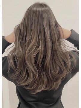 ネックス 表参道本店(nex) デザインカラーレイヤーカットウェットヘアオリーブベージュ白髪