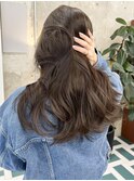 栄垢抜けレイヤーロングヘア オリーブブラウン