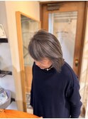 白髪ぼかしハイライトグレー×マット