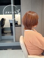 パーチ(perch) 耳掛けお洒落なオレンジカラー×顎ラインレイヤースタイル