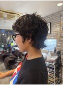 ショートウルフ×パーマ×外ハネ