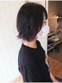 イヤリングカラー×インナーパープル☆伸ばしかけスタイル