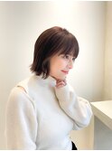 ラベンダーブラウン×外ハネミニボブ