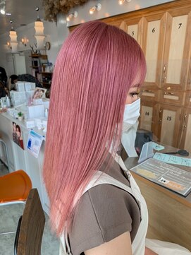 ユラギフロムユイマァル 水島店(YURAGI from YUIMARL) ブリーチ×ピンク