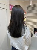 韓国ナチュラルレイヤーカット ロングヘア アッシュグレージュ