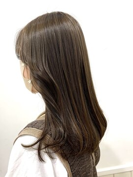 ネオリーブウリ 二子玉川店(Neolive uri) グレージュカラーボブウルフ黒髪ココアベージュ