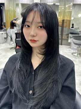 シティ(CITY) 韓国ヘア ブルーブラック レイヤーカット